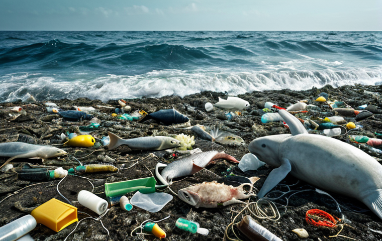 **Prompt:** A polluted ocean scene with plastic waste harming marine animals, contrasted with a clean ocean scene showing sustainable fishing practices and thriving marine life. Illustrate the impact of human actions and the potential for positive change.
