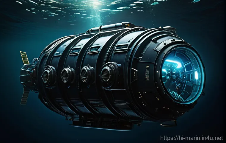 해양 생물 다양성 - **Prompt:** "A poignant, realistic underwater image showing the subtle but pervasive presence of pla...