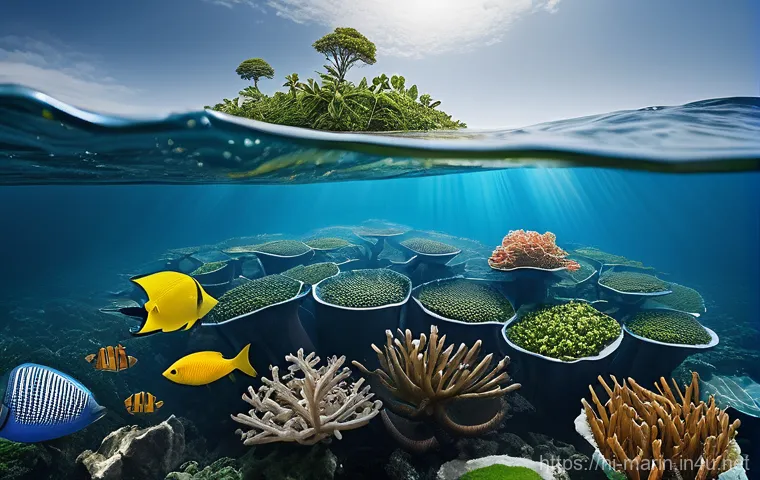 해양 식물과 초식동물 - The Hindi text describes the importance of marine plants and herbivores in maintaining the ocean's e...