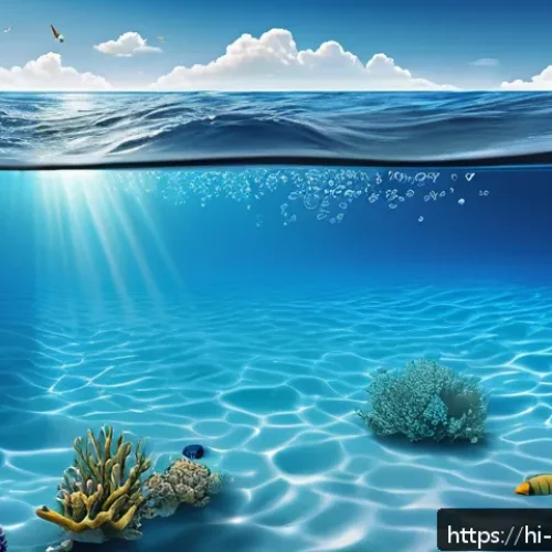 해양 대기화학 - A detailed scientific illustration of the complex gas exchange between the ocean and atmosphere, sho...