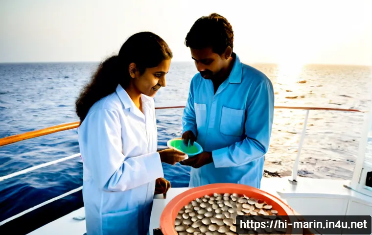 해양 보존을 위한 국제 협력 - Photorealistic international marine conservation team of diverse Indian, Asian, African, and Europea...